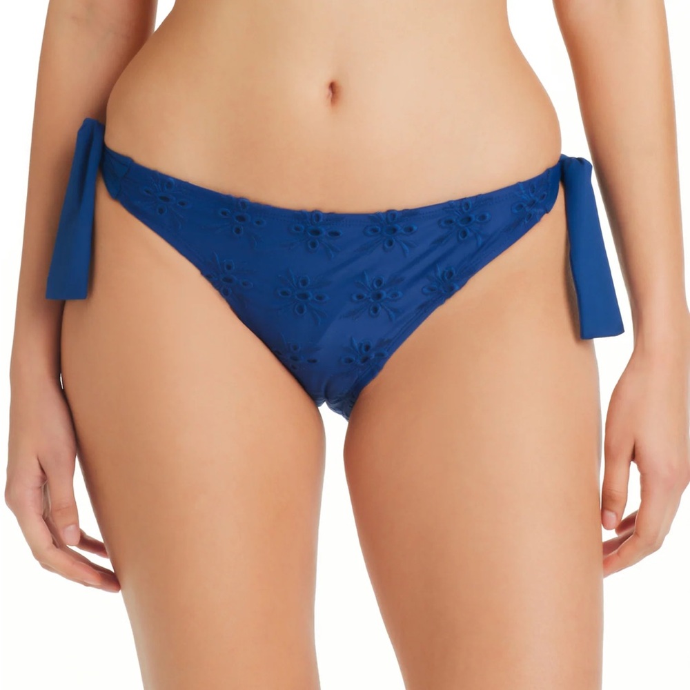 New Bleu Rod Beattie Eyelet navy Halter Bikini Top & Tie Side Bikini Bottom - Picture 13 of 16